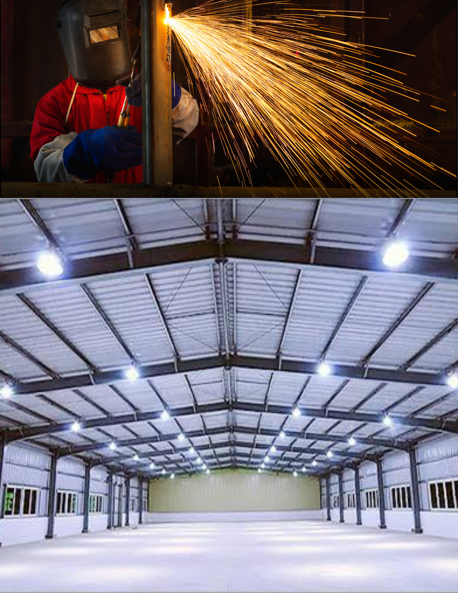 red and black modern welding services flyer